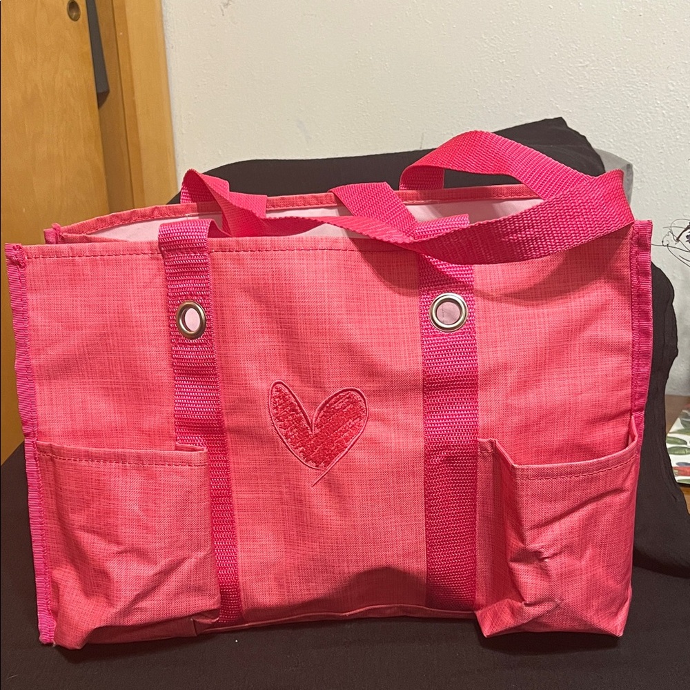 “31” Pink Heart Embroidered Tote Bag